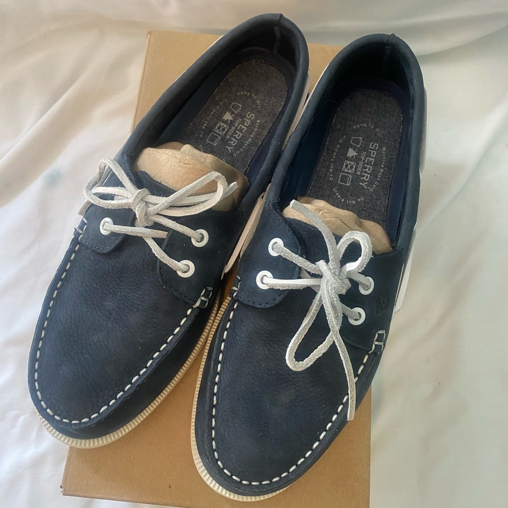 Sperry A/O authentic original washable boat shoe navy blue men’s size 10